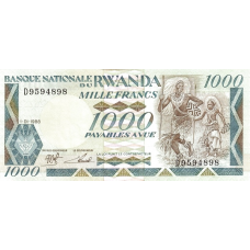 P21 Rwanda 1000 Francs Year 1988